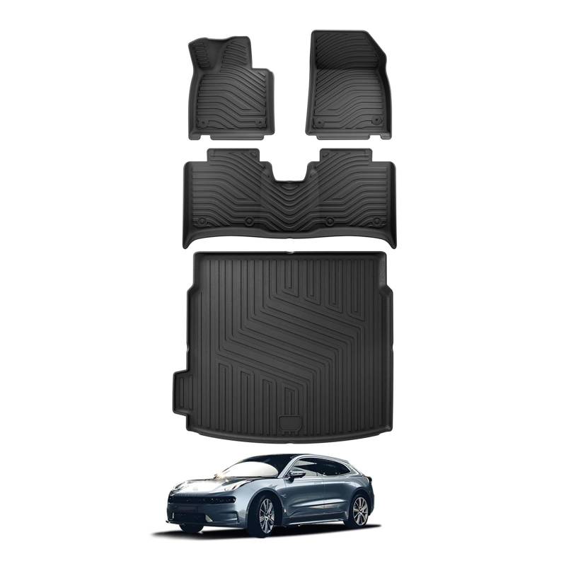 Kofferraum Cargo Schutzmatte Für ZEEKR 001 Fußmatten Set Links Ruder Auto Fußmatten Cargo-Liner Trunk Pad von SWDJILNV