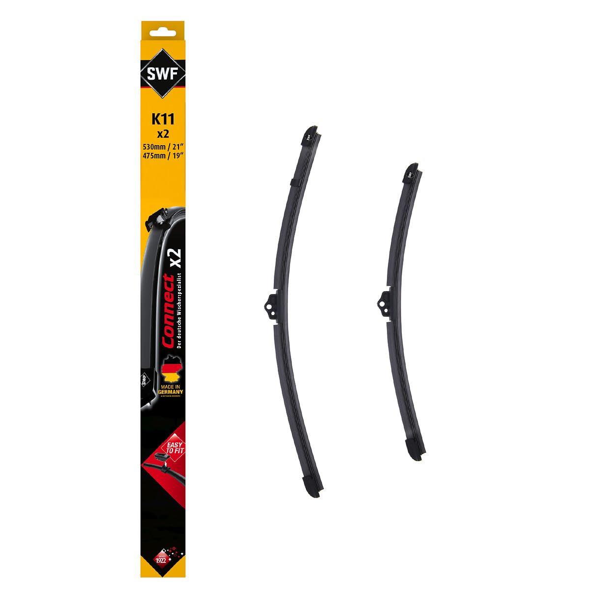 SWF Connect Wischer – K11 – Kit Aus in Deutschland Hergestellten Flachbalkenwischern Für Optimale Wischleistung 530mm/475mm – Vorne – 2er-Set SWF Connect Wischer – K11 – Kit Aus in Deutschland Hergestellten Flachbalkenwischern Für Optimale Wischleistung 530mm/475mm – Vorne – 2er-Set von SWF