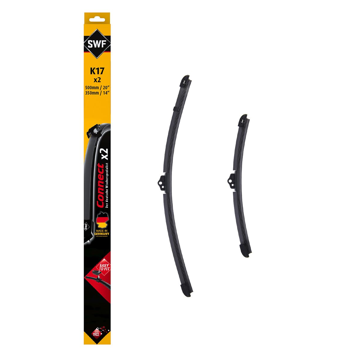 SWF Connect Wischer – K17 – Kit Aus in Deutschland Hergestellten Flachbalkenwischern Für Optimale Wischleistung 500mm/350mm – Vorne – 2er-Set SWF Connect Wischer – K17 – Kit Aus in Deutschland Hergestellten Flachbalkenwischern Für Optimale Wischleistung 500mm/350mm – Vorne – 2er-Set von SWF