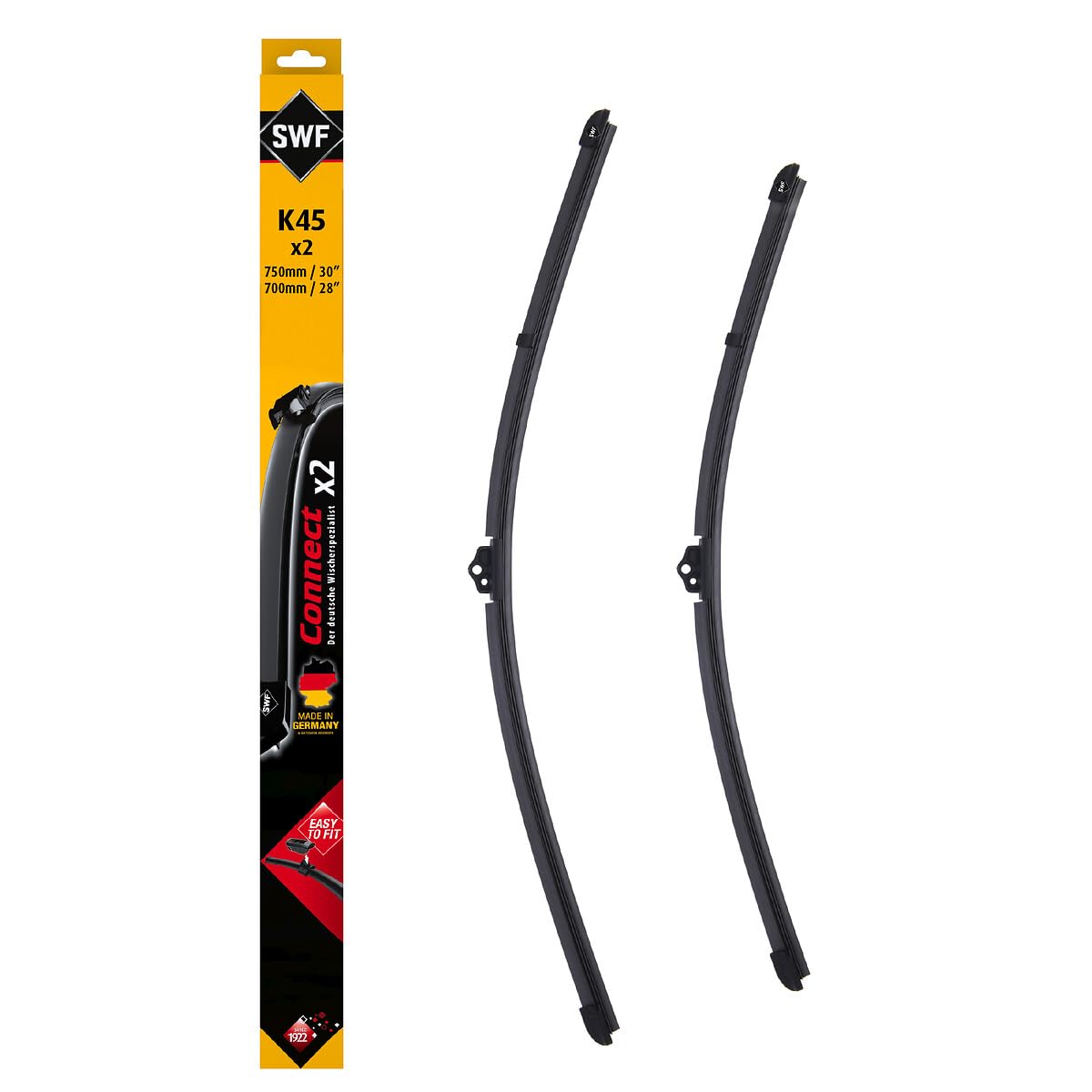 SWF Connect Wischer – K45 – Kit Aus in Deutschland Hergestellten Flachbalkenwischern Für Optimale Wischleistung 750mm/700mm – Vorne – 2er-Set SWF Connect Wischer – K45 – Kit Aus in Deutschland Hergestellten Flachbalkenwischern Für Optimale Wischleistung 750mm/700mm – Vorne – 2er-Set von SWF