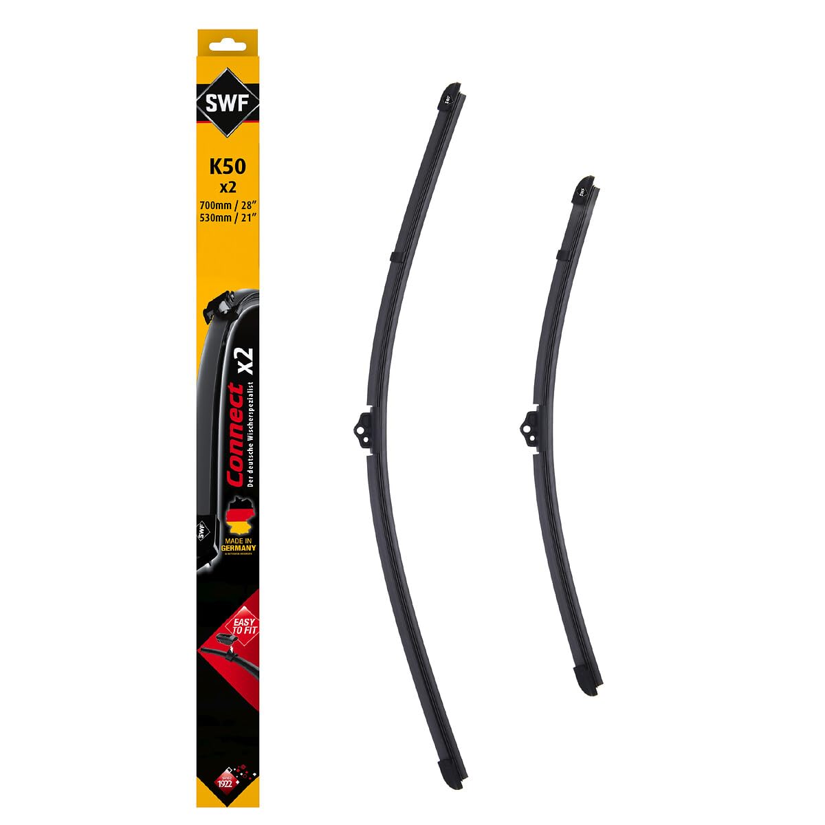 SWF Connect Wischer – K50 – Kit Aus in Deutschland Hergestellten Flachbalkenwischern Für Optimale Wischleistung 700mm/530mm – Vorne – 2er-Set SWF Connect Wischer – K50 – Kit Aus in Deutschland Hergestellten Flachbalkenwischern Für Optimale Wischleistung 700mm/530mm – Vorne – 2er-Set von SWF