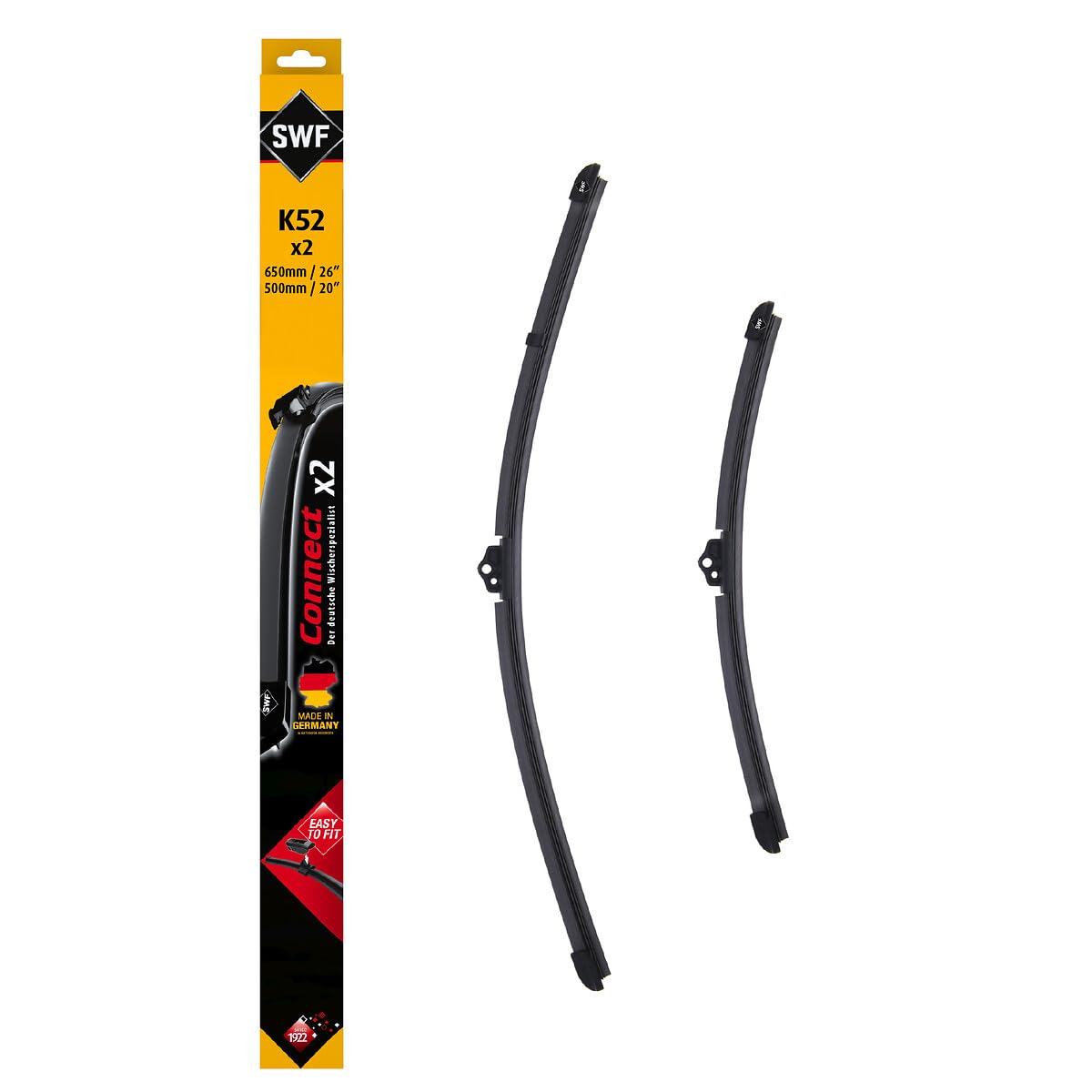 SWF Connect Wischer – K52 – Kit Aus in Deutschland Hergestellten Flachbalkenwischern Für Optimale Wischleistung 650mm/500mm – Vorne – 2er-Set SWF Connect Wischer – K52 – Kit Aus in Deutschland Hergestellten Flachbalkenwischern Für Optimale Wischleistung 650mm/500mm – Vorne – 2er-Set von SWF