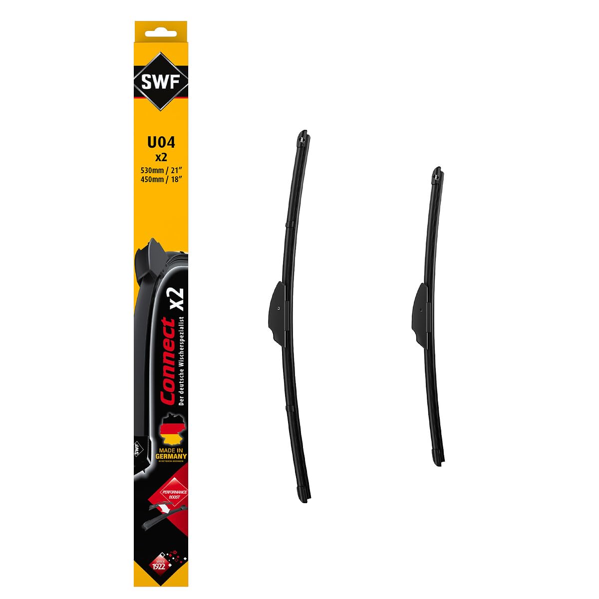 SWF Connect Wischer – U04 – Kit Aus in Deutschland Hergestellten Flachbalkenwischern Für Optimale Wischleistung 530mm/450mm – Vorne – 2er-Set, Black SWF Connect Wischer – U04 – Kit Aus in Deutschland Hergestellten Flachbalkenwischern Für Optimale Wischleistung 530mm/450mm – Vorne – 2er-Set, Black von SWF