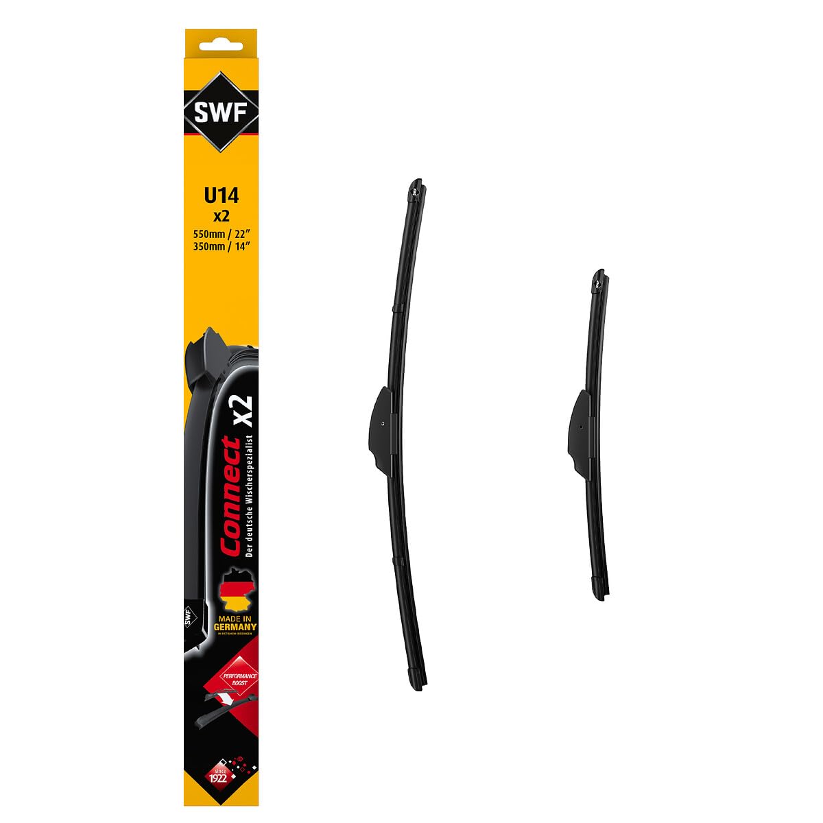 SWF Connect Wischer – U14 – Kit Aus in Deutschland Hergestellten Flachbalkenwischern Für Optimale Wischleistung 550mm/350mm – Vorne – 2er-Set, Black SWF Connect Wischer – U14 – Kit Aus in Deutschland Hergestellten Flachbalkenwischern Für Optimale Wischleistung 550mm/350mm – Vorne – 2er-Set, Black von SWF