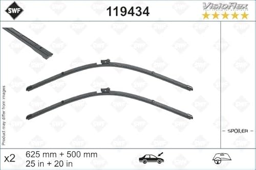 SWF 119434 Wischblatt SWF Das Original Wischblatt 119434 Leistungsstarke hervorragende Sicht auf der Straße einfach zu Montieren Originale Flachblätter 625mm/500mm Vorne Set mit 2 Wischerblättern von Valeo