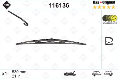 Swf Wischblatt [Hersteller-Nr. 116136] für Alfa Romeo, Audi, Lancia, Skoda, VW von SWF