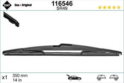 Swf Wischblatt [Hersteller-Nr. 116546] für BMW, Citroën, Ford, Mazda, Mercedes-Benz, Mitsubishi, Opel, Peugeot, Renault, Smart von SWF