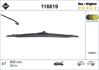 Swf Wischblatt [Hersteller-Nr. 116619] für BMW, Mercedes-Benz, Opel, Peugeot, Renault, Saab, Vauxhall, Volvo von SWF