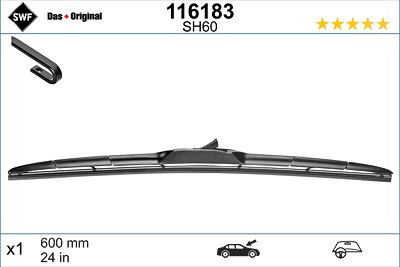 Swf Wischblatt [Hersteller-Nr. 116183] für Chevrolet, Citroën, Hyundai, Kia, Lancia, Lexus, Mazda, Mitsubishi, Opel, Peugeot, Ssangyong, Subaru, Suzuk von SWF