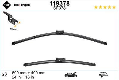 Swf Wischblatt [Hersteller-Nr. 119378] für Citroën, Ds, Fiat, Ford, Opel, Peugeot, Renault, Seat von SWF