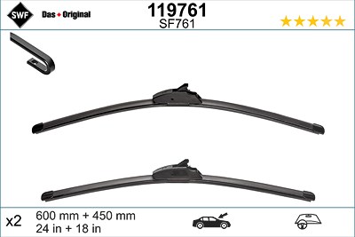 Swf Wischblatt [Hersteller-Nr. 119761] für Citroën, Kia, Mazda, Peugeot, Renault von SWF