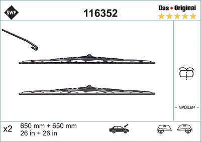 Swf Wischblatt [Hersteller-Nr. 116352] für Citroën, Fiat, Lancia, Peugeot von SWF