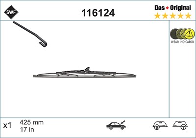 Swf Wischblatt [Hersteller-Nr. 116124] für Daihatsu, Honda, Mazda, Mitsubishi, Nissan, Proton, Subaru, Suzuki, Toyota von SWF