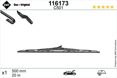 Swf Wischblatt [Hersteller-Nr. 116173] für BMW, Chevrolet, Honda, Hyundai, Jeep, Land Rover, Lexus, Mitsubishi, Nissan, Opel, Peugeot, Renault, Toyota von SWF
