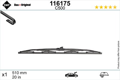 Swf Wischblatt [Hersteller-Nr. 116175] für Alfa Romeo, Audi, Austin, BMW, Chevrolet, Chrysler, Citroën, Dacia, Daewoo, Daihatsu, Daimler, Ferrari, Fia von SWF