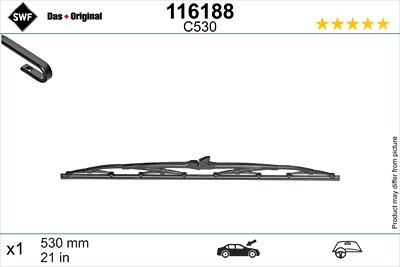 Swf Wischblatt [Hersteller-Nr. 116188] für Alfa Romeo, Audi, BMW, Chrysler, Citroën, Daewoo, Daihatsu, Dodge, Fiat, Ford, Honda, Jaguar, Jeep, Kia, La von SWF