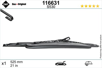 Swf Wischblatt [Hersteller-Nr. 116631] für Alpina, Audi, BMW, Fiat, Ford, Jaguar, Jeep, Mitsubishi, Nissan, Renault, Seat, Skoda, Suzuki, Toyota, Volv von SWF