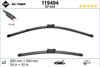 Swf Wischblatt [Hersteller-Nr. 119494] für Volvo von SWF