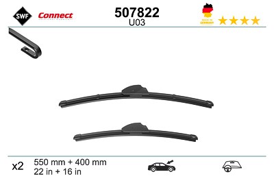 Swf Wischblatt [Hersteller-Nr. 507822] für Chevrolet, Dacia, Daewoo, Dfsk, Fiat, Ford, Hyundai, Kia, Lancia, Opel, Renault, Subaru, Suzuki, Toyota von SWF