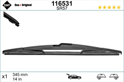 Swf Wischblatt [Hersteller-Nr. 116531] für Honda, Infiniti, Mazda, Mitsubishi, Nissan, Subaru von SWF