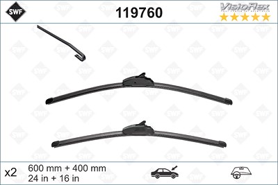 Swf Wischblatt [Hersteller-Nr. 119760] für Hyundai, Mitsubishi, Renault von SWF
