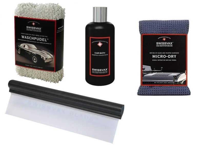 SWISSVAX SWIZÖL Car Wash Kit Profi-Set Waschpudel, Car Bath, Micro Dry, Hydralip von SWISSVAX
