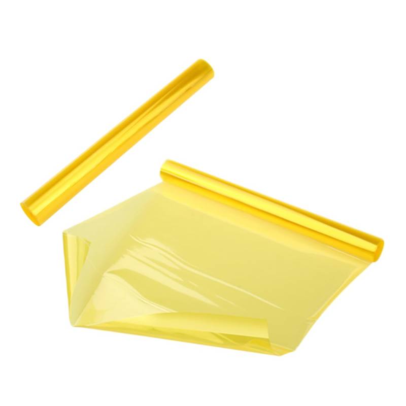 SWOOMEY 2 Stück Scheinwerfer farbfilm Wickeln Nebel Abdeckung getönt Tönungsband Lichter Scheinwerfer Tönung Scheinwerferfolie Auto -Scheinwerfer Tint Auto Tönungsfolie PVC Yellow von SWOOMEY