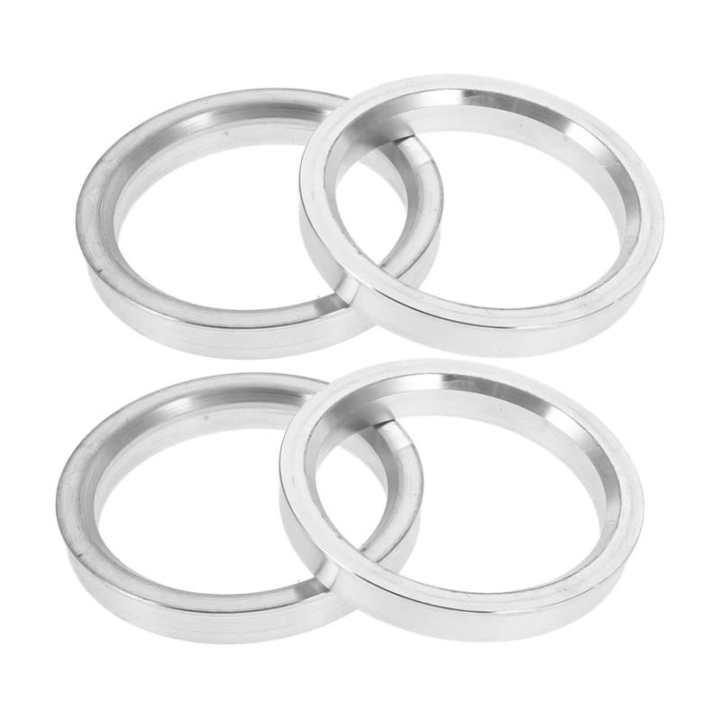 SWOOMEY 4 Stück Radnabendekor Auto Trimmt Ring Schwarze Radkappen Schlüssel Adapter Für Mittelbohrung Silver Aluminiumlegierung von SWOOMEY