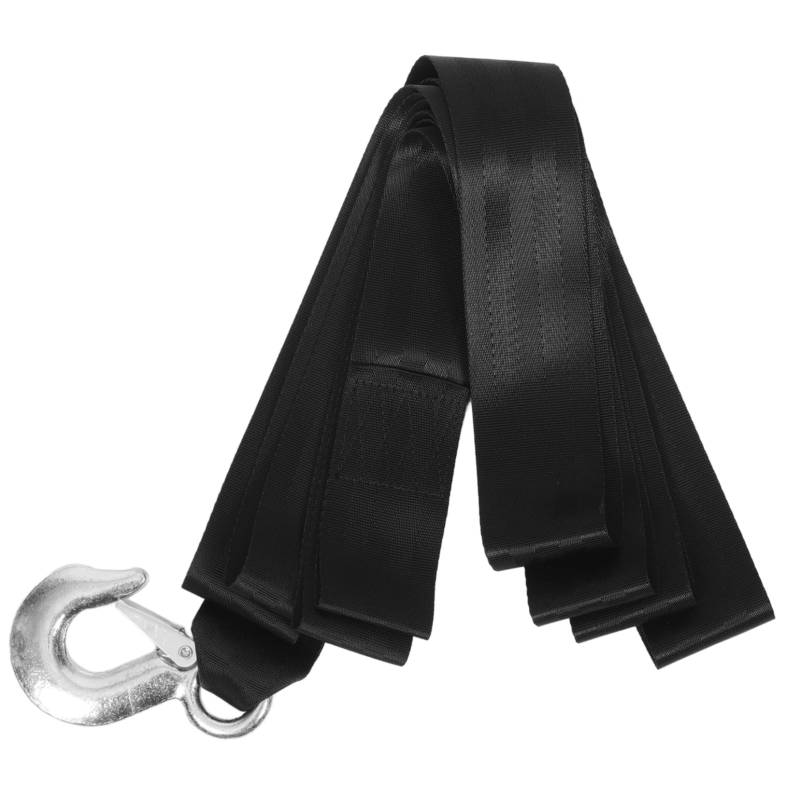 SWOOMEY Abschleppseil Pull Strap Hochleistungs-Zurrgurt einstellbar Autogurte Anhängerbänder Strapazierfähige Riemen Schleppriemen Abschleppgurte, Polyester Black von SWOOMEY