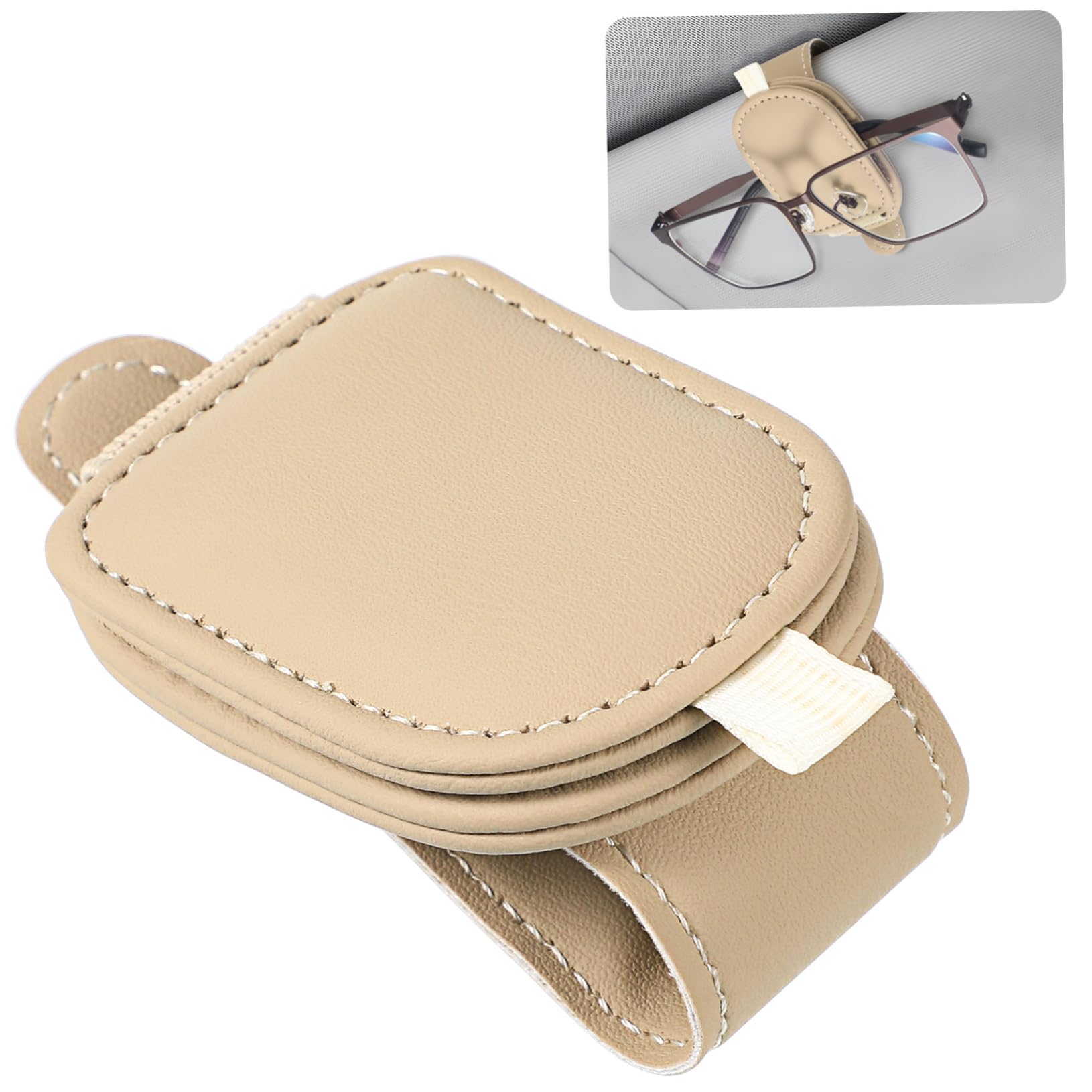SWOOMEY Brillenclip Sonnenbrille Rahmen Anhang Sonnenblende für das Auto Sonnenschutz für autofenster Fahren car Organizers car Gadgets sonnenblenden Organizer Auto Glasclip PU-Leder Beige SWOOMEY Brillenclip Sonnenbrille Rahmen Anhang Sonnenblende für das Auto Sonnenschutz für autofenster Fahren car Organizers car Gadgets sonnenblenden Organizer Auto Glasclip PU-Leder Beige von SWOOMEY