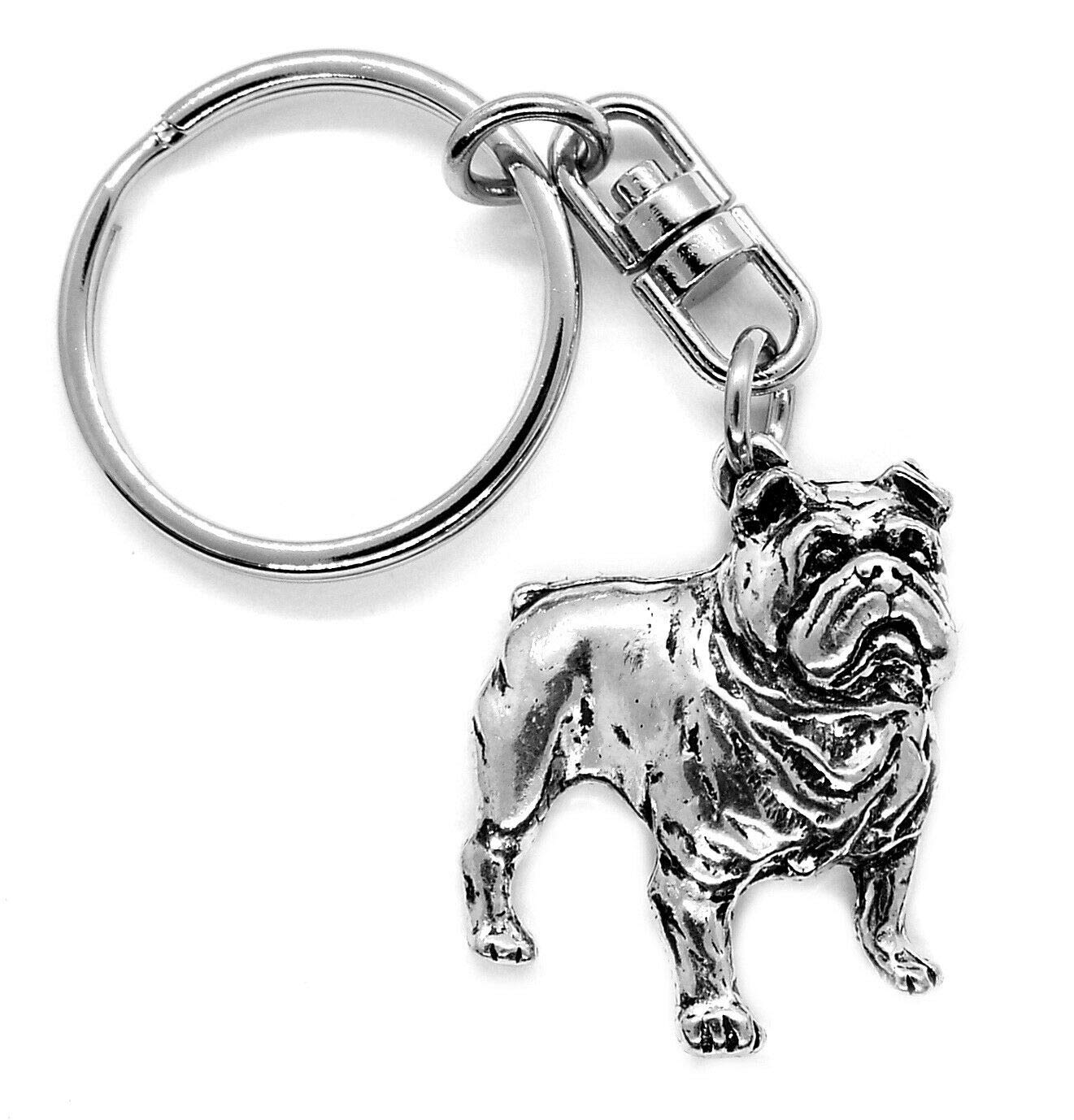 SWORLDesigns Britische Bulldogge Hartzinn Schlüsselanhänger mit Geschenkbeutel von SWORLDesigns