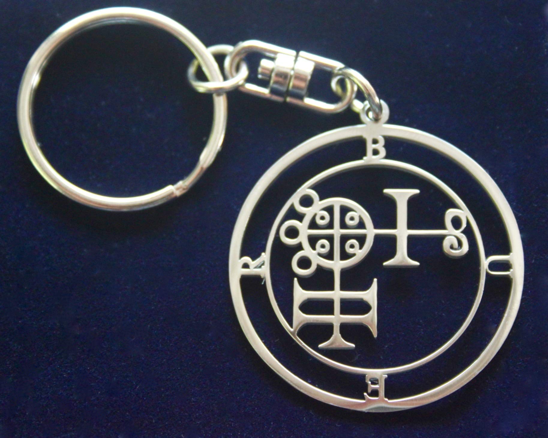 SWORLDesigns Buer Dämon Sigil Goetia Kleineres Siegel von Solomon Schlüsselanhänger mit Geschenkbeutel (Durchmesser des Anhängers 4cm) von SWORLDesigns