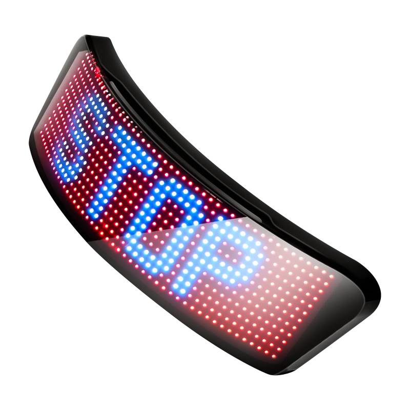 LED-Helmrücklicht, IP65 wasserdicht, Motorradhelm, Blinklicht, programmierbar, Fahrradhelm, Rücklicht, Telefon-App-gesteuerte Anzeige für Fahrradsicherheitswarnung von SWTHM