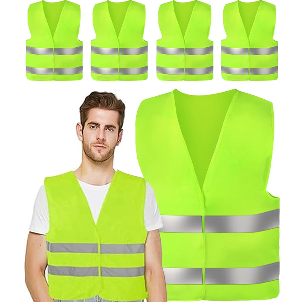 SXCCNW Warnwesten Auto, 5 Stück Warnweste Pannenweste, Reflektorweste Auto Erwachsene Sicherheitsweste für Autofahrern Arbeitskräften Pannenhilfe 67 x 57 cm Neongrün SXCCNW Warnwesten Auto, 5 Stück Warnweste Pannenweste, Reflektorweste Auto Erwachsene Sicherheitsweste für Autofahrern Arbeitskräften Pannenhilfe 67 x 57 cm Neongrün von SXCCNW