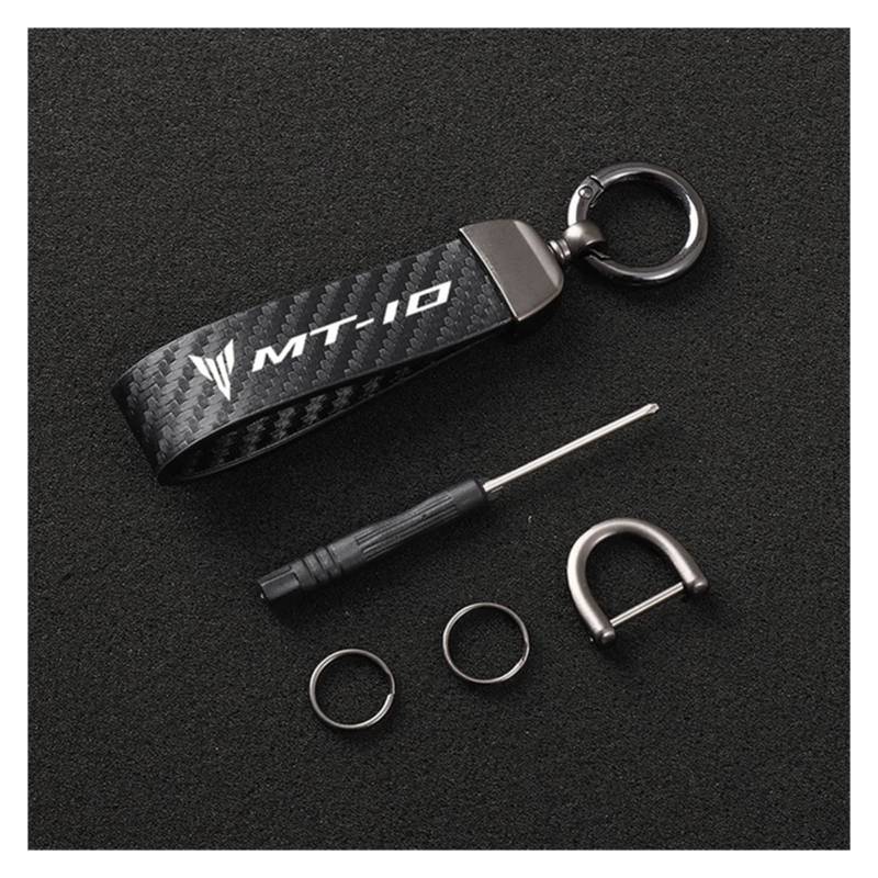 SXHM Motorrad Schlüsselanhänger Für Yamaha MT01 MT09 MT07 MT10 MT03 MT-09 MT-07 MT-10 MT-03 Tracer 900 700 GT Schlüsselband Schlüssel Kohlefaser (Farbe : MT-10, Size Normal) von SXHM