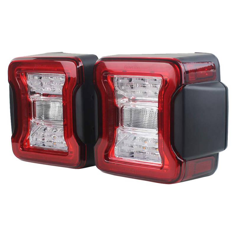 1 x Ersatz-LED-Rücklichter links für Jeep P 07–17 Wrangler Rückfahrscheinwerfer, Blinker, Lauflichter, rot, schwarz (Euro-Version) von SXMA