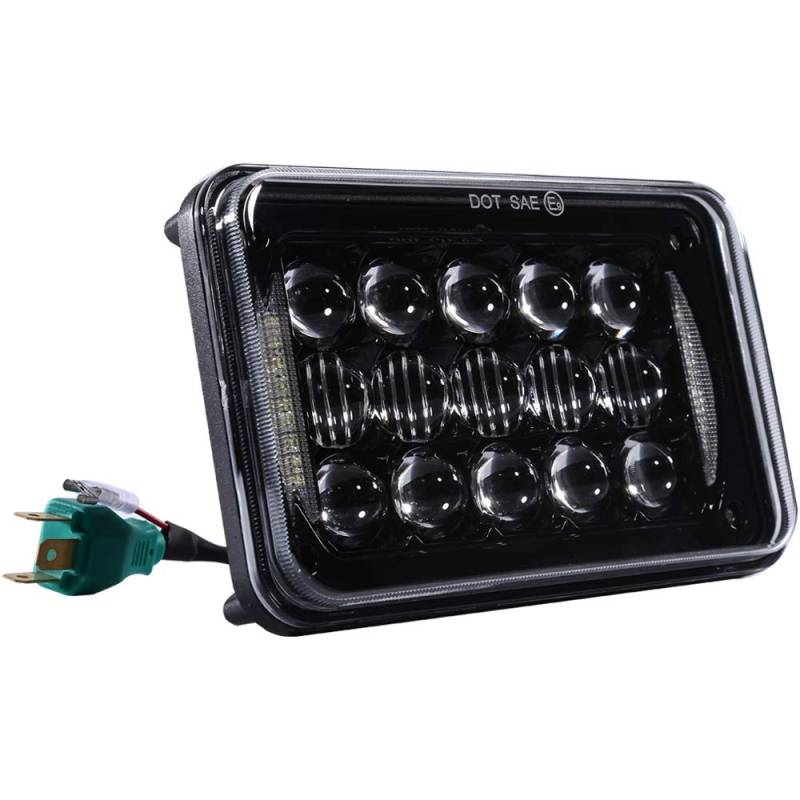 SXMA 48 Watt 4x6 zoll 5D LED Scheinwerfer Rechteckiger Scheinwerfer Ersatz mit DRL DOT Genehmigt LED Arbeitslicht Schwarz LED6448 (2 stücke) von SXMA