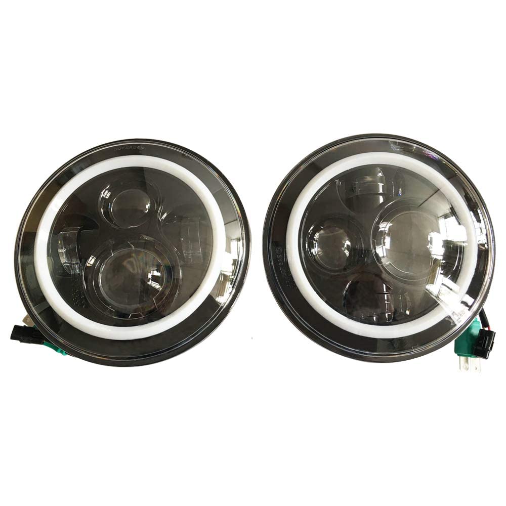 SXMA 7 "Runde LED Scheinwerfer Projektor Nebelscheinwerfer DRL Combo High/Abblendlicht Bernstein Signal Blinker Halo Winkel Augen für JEE p JK Wrangler 2007-2017 Rubicon Sahara von SXMA