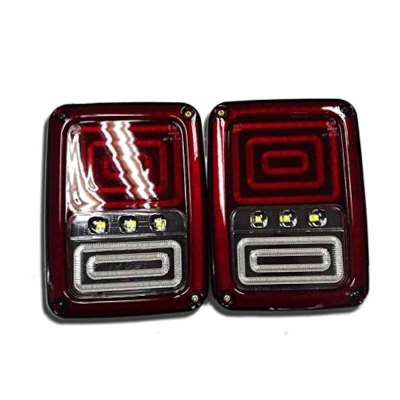 SXMA Euro Paar Schlange Stil Rückleuchten mit Bremse Drehen Rückspiegel Lampe Back Up Rücklicht for JEE p Wrangler JK 2007-2017 von SXMA