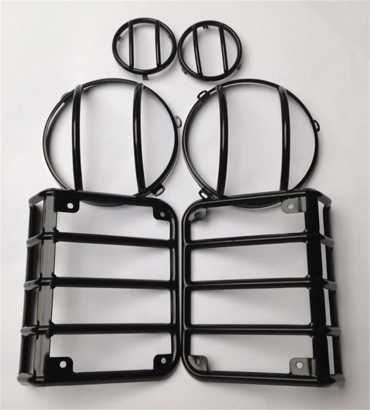 SXMA LED-Lichtschutzhaube-Kit Stahl-Led-Lampenschutzhaube für HeadLight Rücklicht Blinker Jee Wrangler JK 07-17 Schwarz von SXMA
