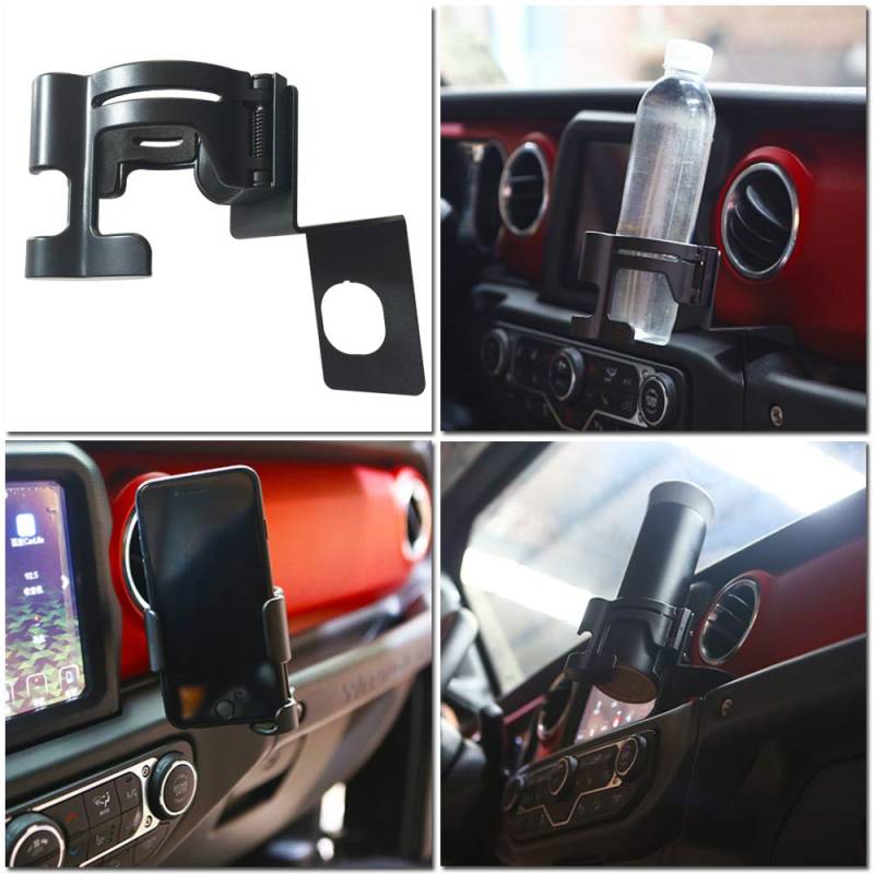 SXMA Universal Auto Getränkehalter Halterung für Telefone und Getränke, Silber und Schwarz, 13 x 11 x 8 cm jl1069-0 von SXMA