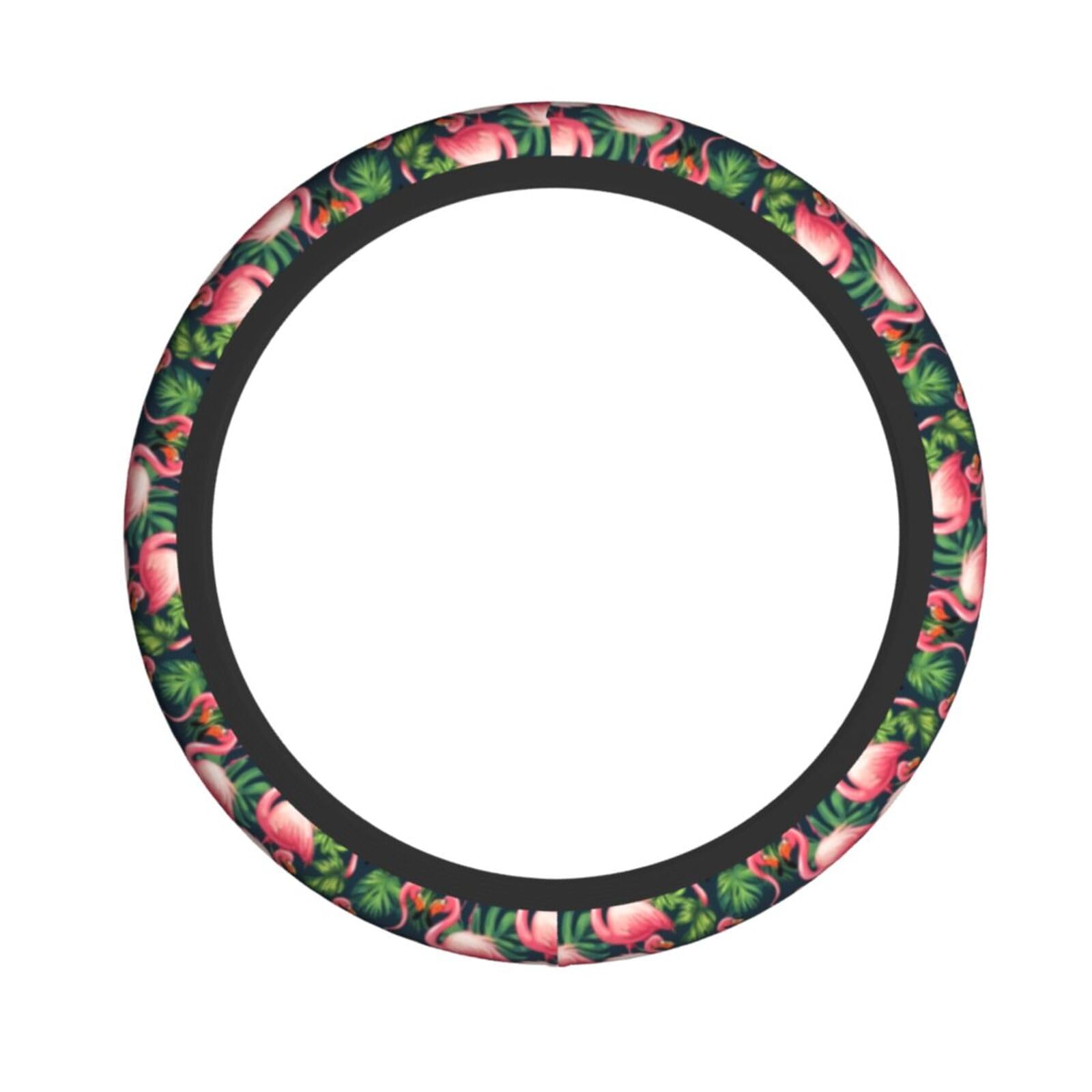 Lenkradbezug mit tropischen Flamingos, 38,1 cm, rutschfest, langlebig, universelle Passform für die meisten Autos Lenkradbezug mit tropischen Flamingos, 38,1 cm, rutschfest, langlebig, universelle Passform für die meisten Autos von SXOOGE