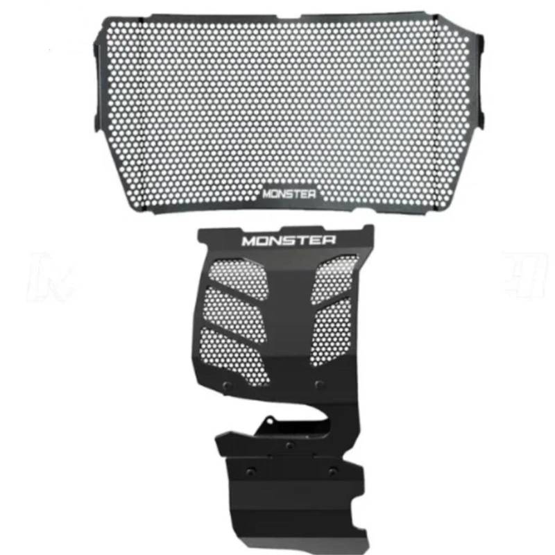 Hochdichtes Sturzsicheres Motorrad Kühler Zylinderkopf Motor Schutz Komplette Für Ducati Monster 821 Dark Stealth Streifen 2013-2020(A set,M) von SXQPOCAR