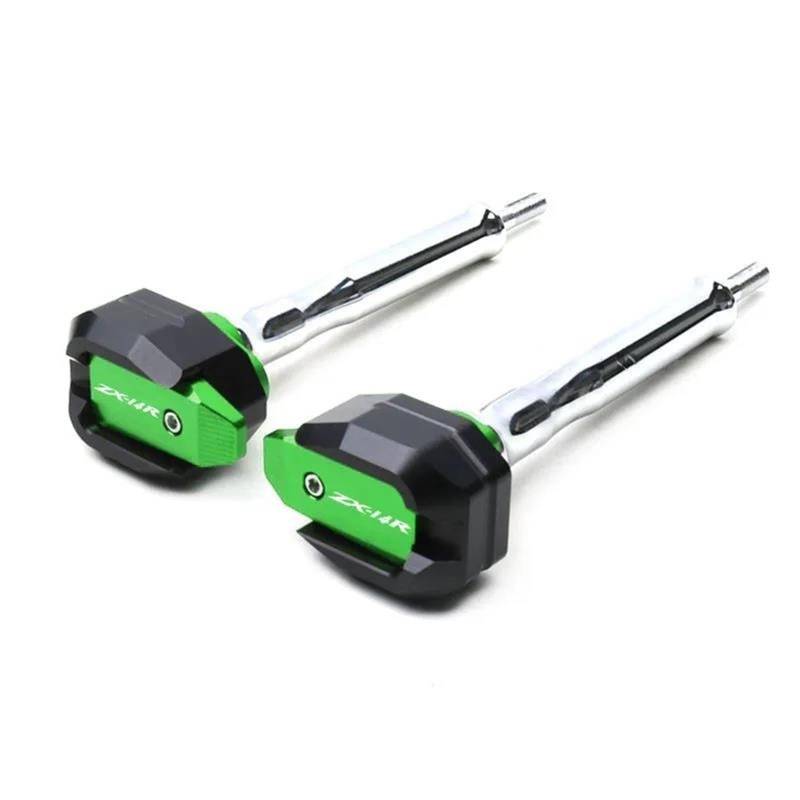 Motorrad Crash Schieberegler CNC Aluminium Für Kawasaki Ninja ZX14R ZX 14R 2010-2018 Rahmen Slider Verkleidung Schutz Crash Pad Reparatur Refit Teile(Groen) von SXQPOCAR