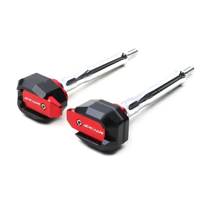 Motorrad Crash Schieberegler CNC Aluminium Für Kawasaki Ninja ZX14R ZX 14R 2010-2018 Rahmen Slider Verkleidung Schutz Crash Pad Reparatur Refit Teile(Rood) von SXQPOCAR