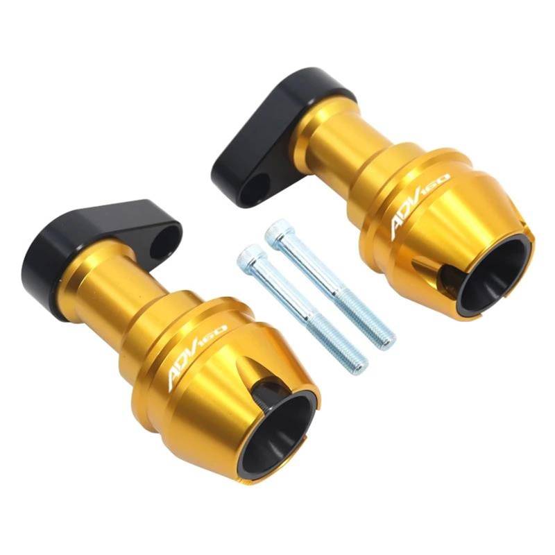 Motorrad Crash Schieberegler Für ADV160 ADV 160 Zubehör Hinterradgabel Rad Herbst Schalldämpfer Rohr Rahmen Schutz Rahmen Slider Anti Crash Protector(Gold) von SXQPOCAR