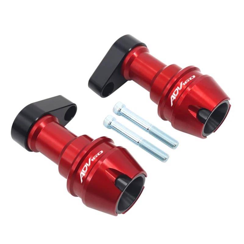 Motorrad Crash Schieberegler Für ADV160 ADV 160 Zubehör Hinterradgabel Rad Herbst Schalldämpfer Rohr Rahmen Schutz Rahmen Slider Anti Crash Protector(Rood) von SXQPOCAR