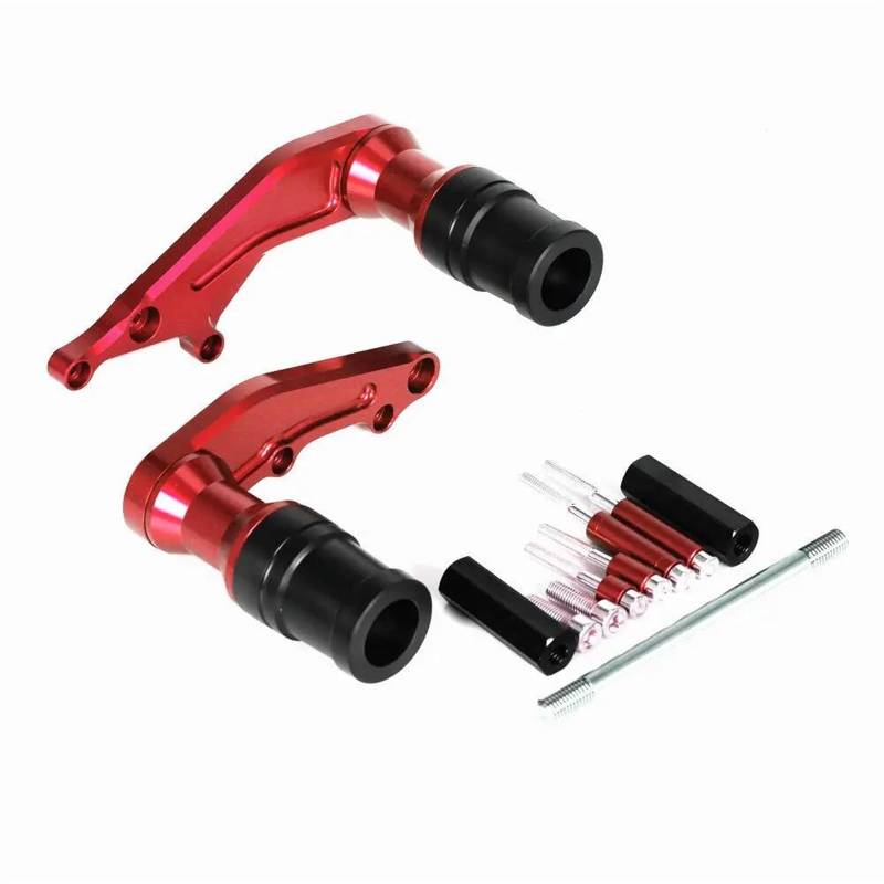 Motorrad Crash Schieberegler Für GROM MSX 125 MSX125 2022 2023 2024 Rahmen Motor Sliders Fallen Schutz Crash Protector Pads Stoßstange(Rood) von SXQPOCAR