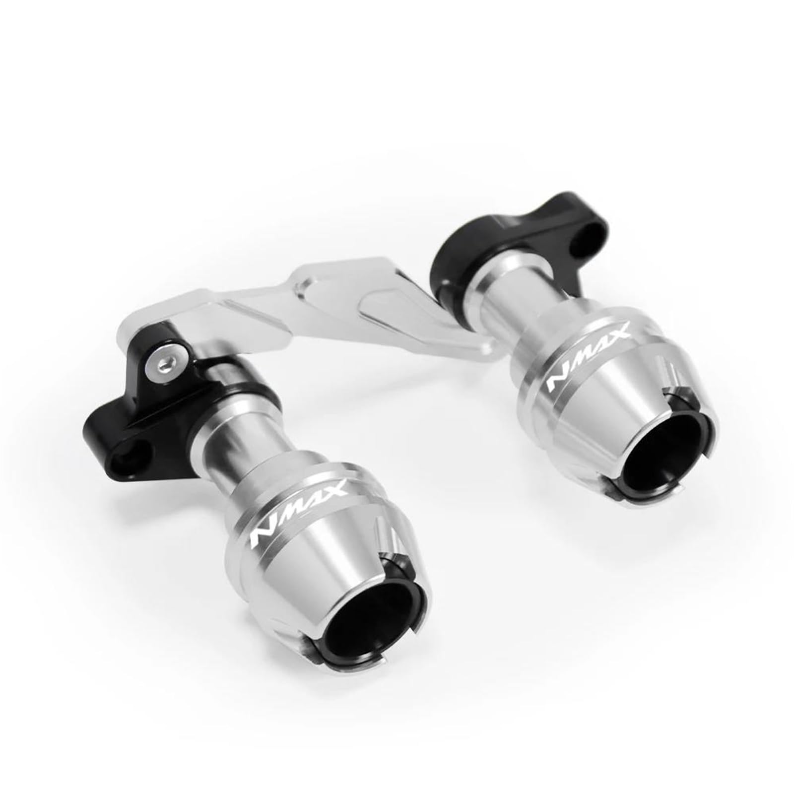 Motorrad Crash Schieberegler Für Yama-ha NMAX155 Für NMAX 155 Vorne Hinten Gabel Rad Herbst Schalldämpfer Rohr Rahmen Schutz Rahmen Slider Anti Crash Protector(Silver,Rear) von SXQPOCAR