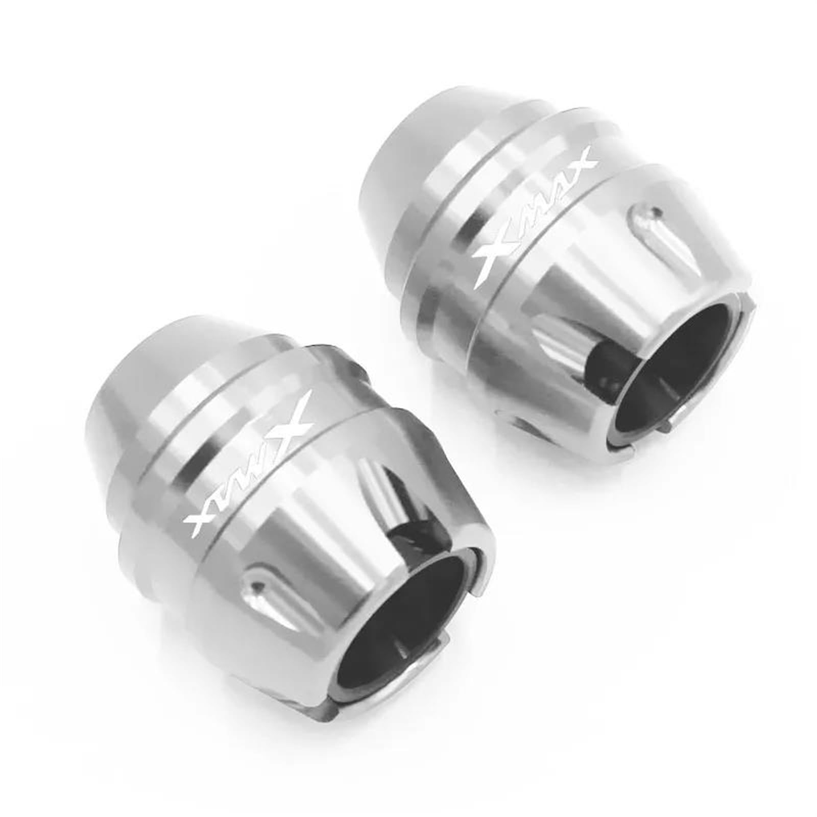 Motorrad Crash Schieberegler Für Yama-ha XMAX300 Für XMAX 300 Vorne Hinten Gabel Rad Fall Schalldämpfer Rohr Rahmen Schutz Rahmen Slider Anti Crash Protector(Silver,Front) von SXQPOCAR